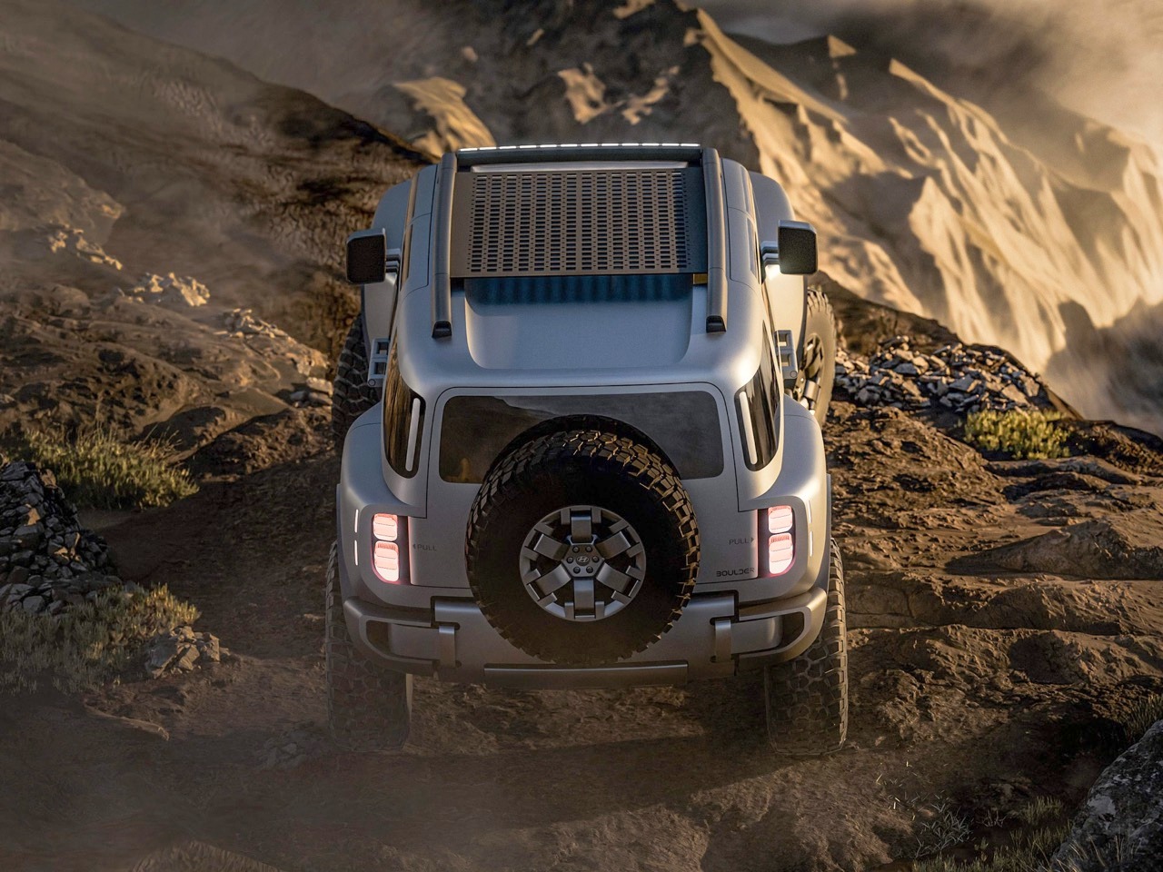 Hyundai Boulder с запасным колесом, вид сверху сзади