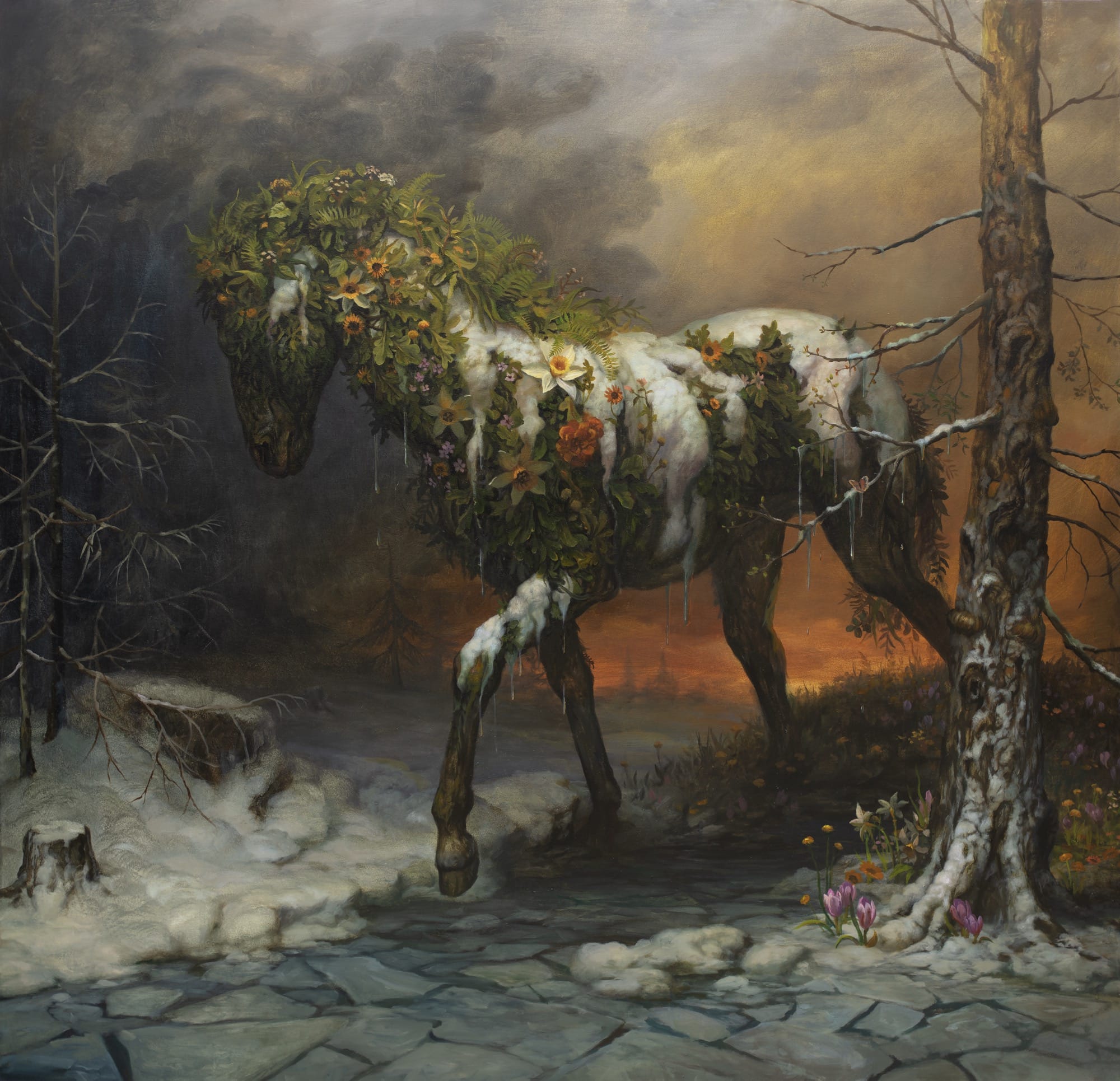 Aspect of Spring — лошадь в лесном пейзаже