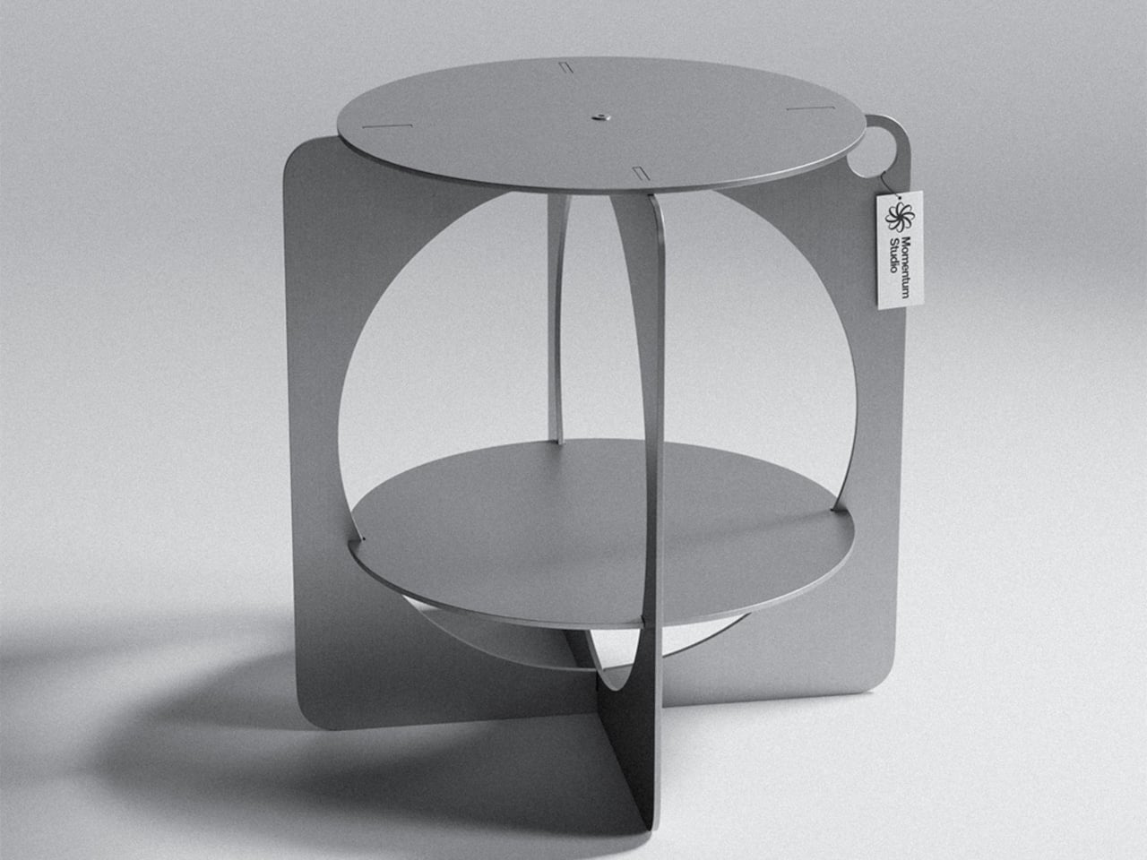 Алюминиевый столик 06 Side Table с круглой полкой